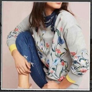 Sundry × Anthropologie
Oversized Floral Embroidered Sweatshirt Size 0